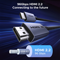 Cáp HDMI 2.2 UGREEN 2M 16K 96Gbps Vỏ Nhôm Cao Cấp Hỗ Trợ 16K@60Hz 8K@120Hz Chuẩn