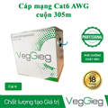 Cáp mạng Cat6 UTP Veggieg 24AWG hàng chính hãng