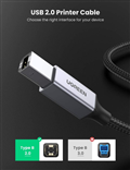 Cáp máy in Ugreen 80802 USB A to B 1.5m dây dù bền bỉ