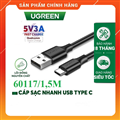 Cáp sạc, dữ liệu USB Type-A 2.0 sang USB Type-C dài 1,5M Ugreen 60117 chính hãng