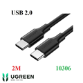 Cáp sạc, dữ liệu USB Type-C to Type-C 2.0 dài 2M hỗ trợ PD/QC 60W Ugreen 10306 c