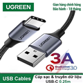 Cáp sạc nhanh 20W đầu USB 2.0 qua Type C, cáp Ugreen 60116 chính hãng, cáp sạc c