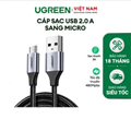 Cáp sạc nhanh 20W đầu USB 2.0 qua Type C, cáp Ugreen 60116 chính hãng, cáp sạc c