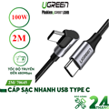 Cáp sạc nhanh 20W đầu USB Type-C sang USB Type-C, cáp Ugreen 60130 chính hãng,cá