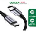 Cáp sạc nhanh 20W đầu USB Type-C sang USB Type-C, cáp Ugreen 60130 chính hãng,cá