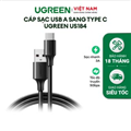 Cáp sạc nhanh 20W đầuUSB 2.0 sang USB Type-C, cáp Ugreen 60130 chính hãng, cáp s