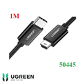 Cáp sạc USB Type-C to Mini USB dài 1m chính hãng Ugreen 50445 màu đen cao cấp