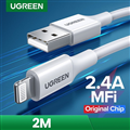 Cáp USB 2.4A sang Lightning UGREEN sạc nhanh truyền dữ liệu dài 1,5M Ugreen 6016