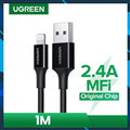 Cáp USB 2.4A sang Lightning UGREEN sạc nhanh truyền dữ liệu dài 1M Ugreen 80822