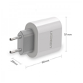 Củ sạc UGREEN 20384 2 cổng USB Wall Charger 3.4A EU (White)