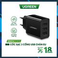Củ sạc UGREEN 50816 3 cổng USB Charger 5V/3.1A (Black)