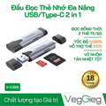 Đầu Đọc Thẻ Nhớ Đa Năng USB/Type-C 2in1 V-C305 Chính Hãng