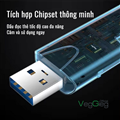 Đầu Đọc Thẻ Nhớ Đa Năng USB/Type-C 2in1 V-C305 Chính Hãng