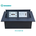 Hộp Ổ Điện Âm Bàn Sinoamigo STS-212GST-2B - 6 Modules, Màu Đen, Hợp Kim Nhôm Cao