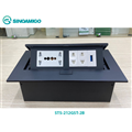 Hộp Ổ Điện Âm Bàn Sinoamigo STS-212GST-2B - 6 Modules, Màu Đen, Hợp Kim Nhôm Cao