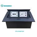 Hộp Ổ Điện Âm Bàn Sinoamigo STS-212GST-2B - 6 Modules, Màu Đen, Hợp Kim Nhôm Cao