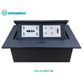 Hộp Ổ Điện Âm Bàn Sinoamigo STS-212GST-2B - 6 Modules, Màu Đen, Hợp Kim Nhôm Cao