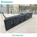 Hộp Ổ Điện Âm Bàn Sinoamigo STS-ST60-3F5G - Dài 60cm, Nắp Trượt, 3 Ổ Điện & 5 Cổ