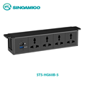 Hộp Ổ Điện Gắn Gầm Bàn Sinoamigo STS-HG60B-5 - Dài 60cm, Tích Hợp Điện & Dữ Liệu