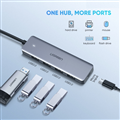 Hub chuyển đổi đầu nối từ USB Type-C sang 4 cổng UBB 3.0+ 1 Cổng sạc nhanh Type 