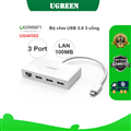 Hub chuyển đổi USB Type-C sang LAN tốc độ 10/100 + 3 USB 3.0 U-40382 dành cho ma