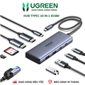 Hub type C  chia USB 3.0 HDMI 4K LAN gigabit thẻ SD/TF Ugreen 45380