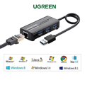 Hub USB 3.0 UGREEN CR103 - 3 Cổng USB + LAN Gigabit, Tốc Độ Cao, Tương Thích Lap