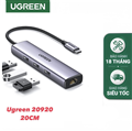 Hub USB-C to LAN 1000Mbps Ugreen 20920 - Kèm 3 cổng USB 3.0, mở rộng kết nối tốc