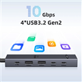 Hub USB type-c Ugreen 6-in-1 USB-C Dock 4K60Hz USB 3.2 Gen2 10Gbps cho iPad Air 