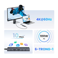 Hub USB type-c Ugreen 6-in-1 USB-C Dock 4K60Hz USB 3.2 Gen2 10Gbps cho iPad Air 