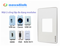 Mặt ổ cắm mạng Wallplate 2 cổng Novalink NV-21002W chính hãng