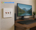 Mặt wallplate 1 cổng Novalink NV-21001W  lắp module mạng HDMI USB VGA