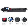 Thanh nguồn PDU 6 ổ cắm đa năng có Aptomat 20A chuẩn 19 inch