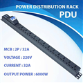 Thanh Nguồn PDU Đa Năng 12 Ổ Cắm 3 Chân 2P/32A - 220V/6000W, Tích Hợp Aptomat An