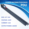 Thanh Nguồn PDU Đa Năng 12 Ổ Cắm C13 2P/32A - 220V/6000W, Có Aptomat & Đèn Cảnh 