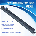 Thanh Nguồn PDU Đa Năng 12 Ổ Cắm C13 2P/32A - 220V/6000W, Tích Hợp Aptomat An To