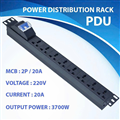 Thanh Nguồn PDU Đa Năng 8 Ổ Cắm 3 Chân 2P/32A - 220V/3200W, Tích Hợp Aptomat An 