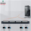 Thanh Patch Panel rỗng 1U Ugreen 70423 24 cổng RJ45 Cat5e/Cat6/Cat6A chính hãng