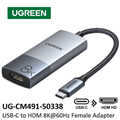 UGREEN 50338 Cáp chuyển đổi Type C sang HDMI 2.1 8K@60Hz cao cấp