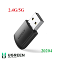 USB thu Wifi băng tần kép AC 2.4G/5G tốc độ 650Mbps Ugreen 20204 cao cấp