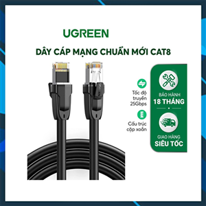 Cáp mạng CAT8  Ugreen 70330 cao cấp đúc sẵn dài 3M tốc độ 40Gbps 2000Mhz 26AWG U/FTP