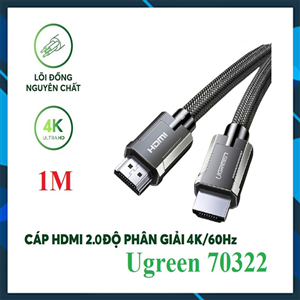 Cáp HDMI 2.0 dài 1m chuẩn 4K@60MHz Ugreen 70322 cao cấp