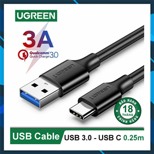 2Cáp sạc nhanh 20W đầu USB 2.0 sang USB Type-C, cáp Ugreen 20881 chính hãng, cáp sạc chất lượng cao