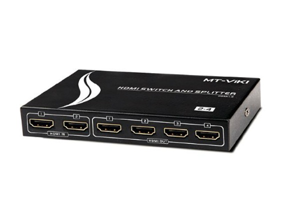 Bộ chia HDMI 2 ra 4 chính hãng MT-VIKI MT-HD2-4 có điều khiển