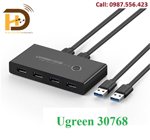 Bộ chia sẻ máy in USB 3.0 từ 4 thiết bị vào 2 máy tính chính hãng Ugreen 30768