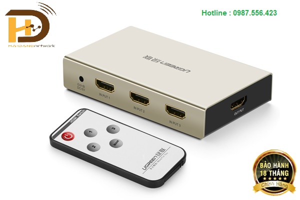 Bộ gộp HDMI 3 in 1 out Ugreen UG-40278 có điều khiển