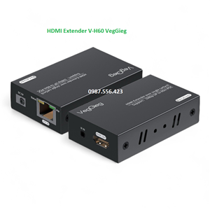Bộ kéo dài HDMI 60M qua cáp mạng LAN (RJ45) VegGieg V-HD60 hàng chính hãng