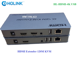 Bộ khuếch đại HDMI 120m có cổng USB Holink 4K