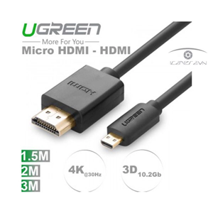 Cáp chuyển dổi Micro HDMI to HDMI Ugreen 30104 đầu nối mạ vàng