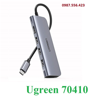 Cáp chuyển đổi USB type-C to HDMI/Hub USB 3.0/SD/TF chính hãng Ugreen 70410